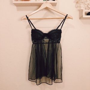 Black Lace Babydoll Bra